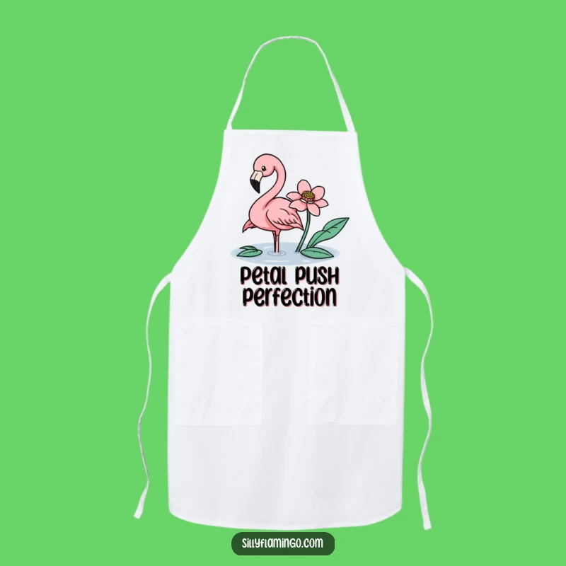 Funny Flamingo Flower Nudge Apron: Cook with Delicate Humor!
