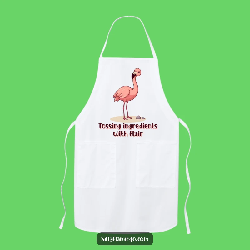 Funny Flamingo Pebble Toss Apron: Cook in Style with This Playful Kitchen Essential, Great Funny Gift
