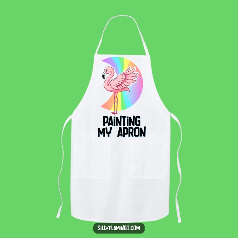 Funny Flamingo Rainbow Apron: Wing Art Chef Gear, Colorful Kitchen Gift