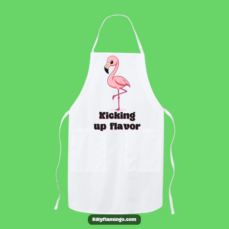 Funny Flamingo Kick Apron: Hilarious Tropical Kitchen Wear for Fun Cooks