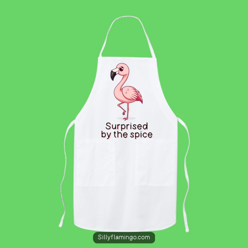 Funny Surprised Flamingo Bobbing Apron: Cook with Expressive Humor, Great Funny Gift