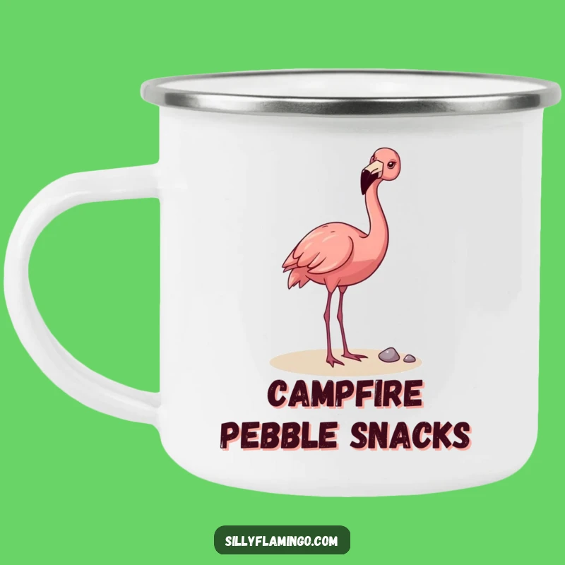Adventure-Ready Funny Flamingo Pebble Toss Camping Mug: Enjoy Drinks Anywhere, Perfect Funny Gift