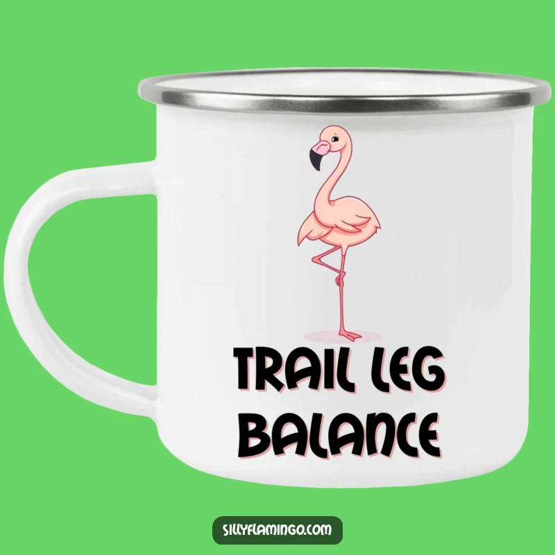 Funny Flamingo Balancing Camping Mug: Adventure with Elegant Humor