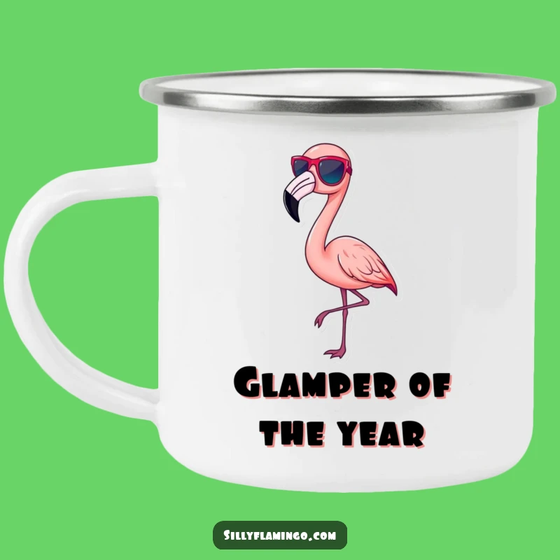 Funny Flamingo Camping Mug - Chic Pose Design, Adventure Ready Gift