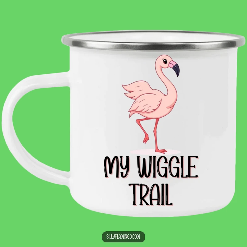 Funny Flamingo Camping Mug - Silly Wiggle Dance, Joyful Bird Lover Gift