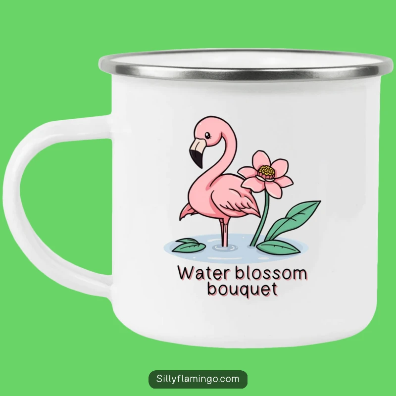 Funny Flamingo Flower Nudge Camping Mug: Nature's Brew!