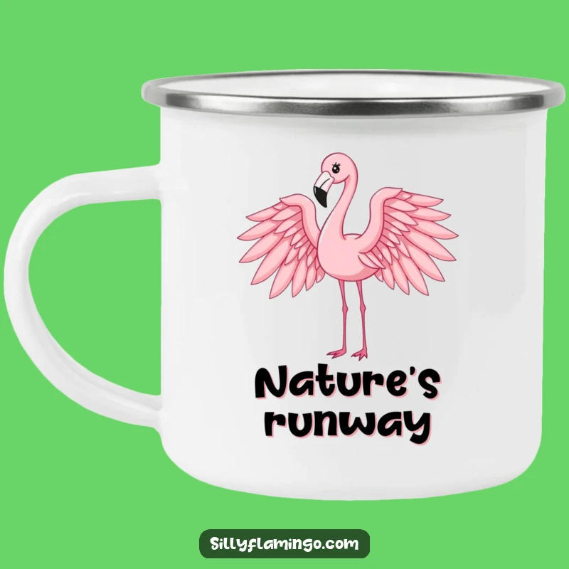 Funny Flamingo Wings Camping Mug: Elegant Outdoors, Great Funny Gift