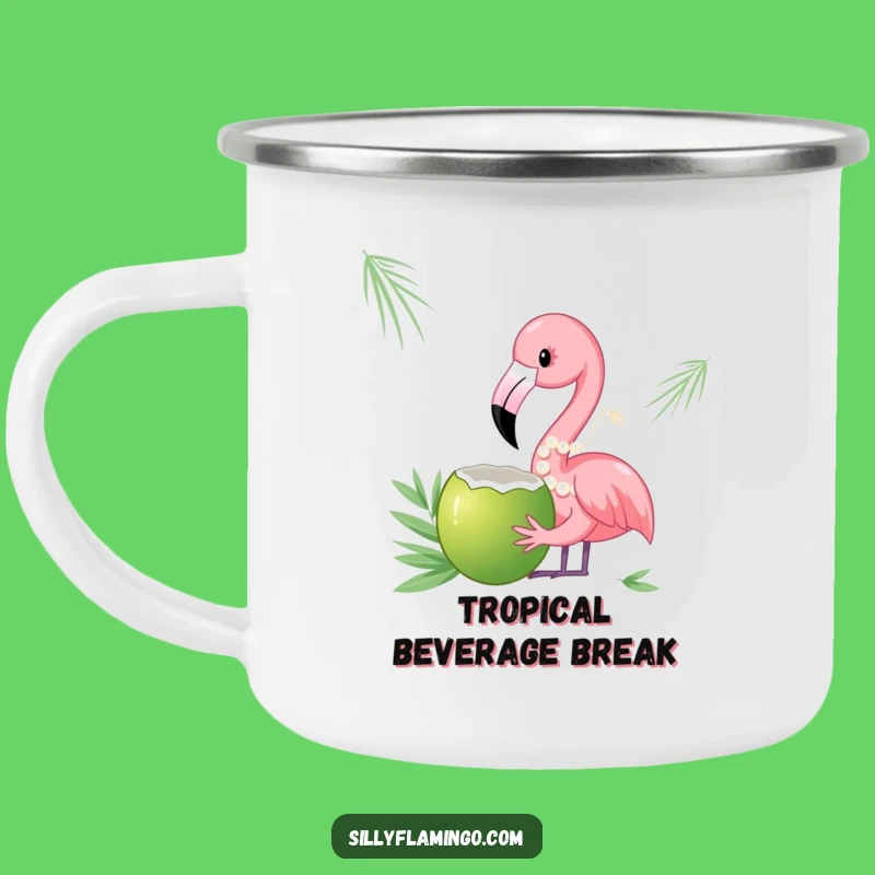 Funny Pearl Flamingo Camping Mug - Chic Outdoor Sip Gift