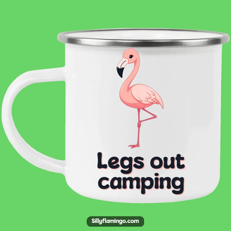 Funny Flamingo Camping Mug: Graceful Pose, Perfect Trail Companion