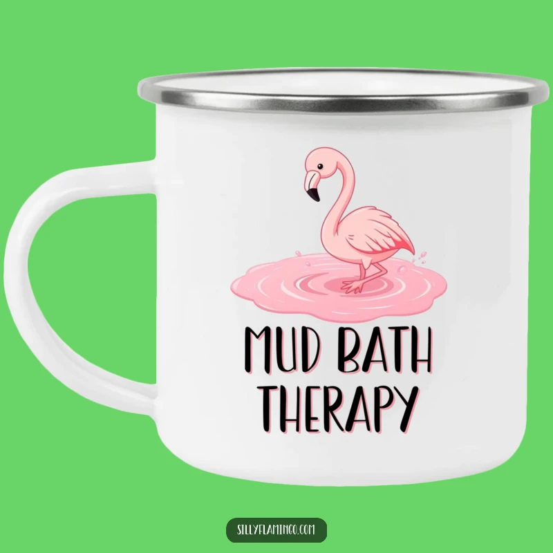 Funny Flamingo Splash Camping Mug: Playful Outdoors, Great Funny Gift