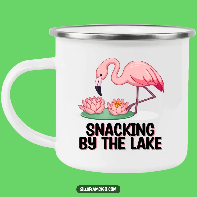 Funny Flamingo Lily Camping Mug: Peaceful Sips in Nature