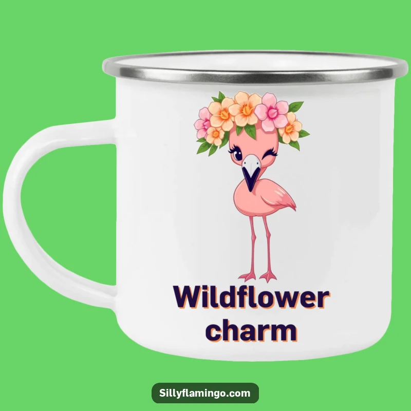 Funny Flamingo Crown Wink Camping Mug: Floral Outdoors, Great Funny Gift