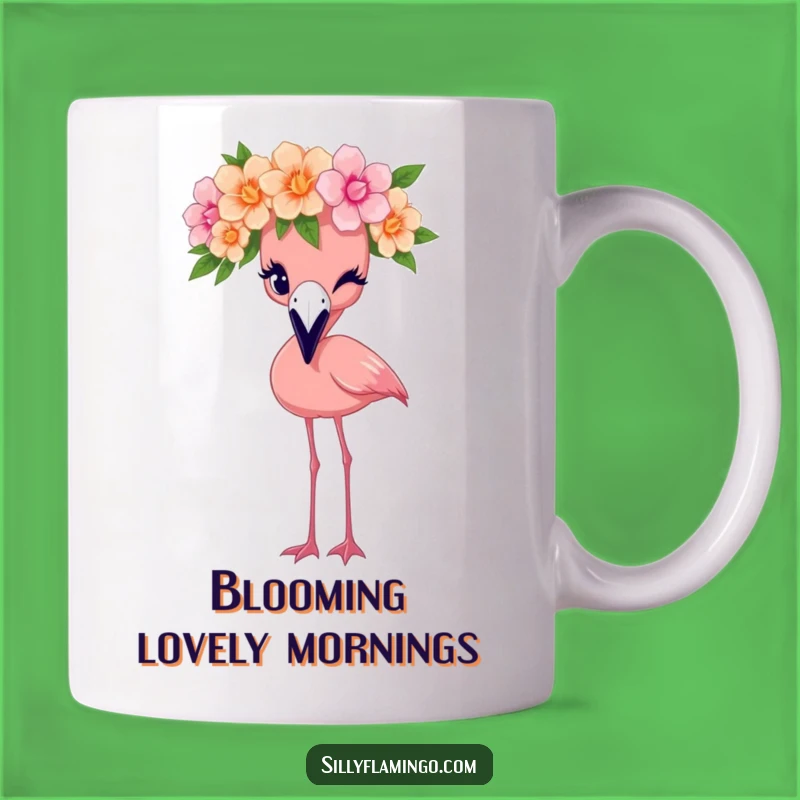 Funny Flamingo Crown Wink Mug: Charming Bird Gift, Perfect Floral Accessory
