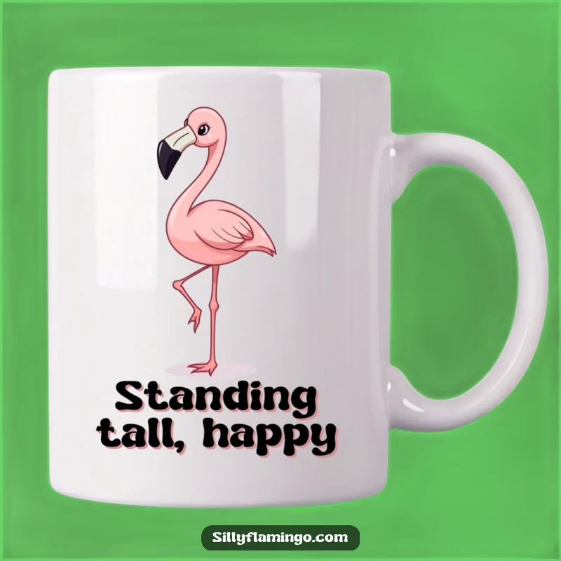 Funny Flamingo Mug: Happy One-Legged Balance, Tropical Fun Gift!