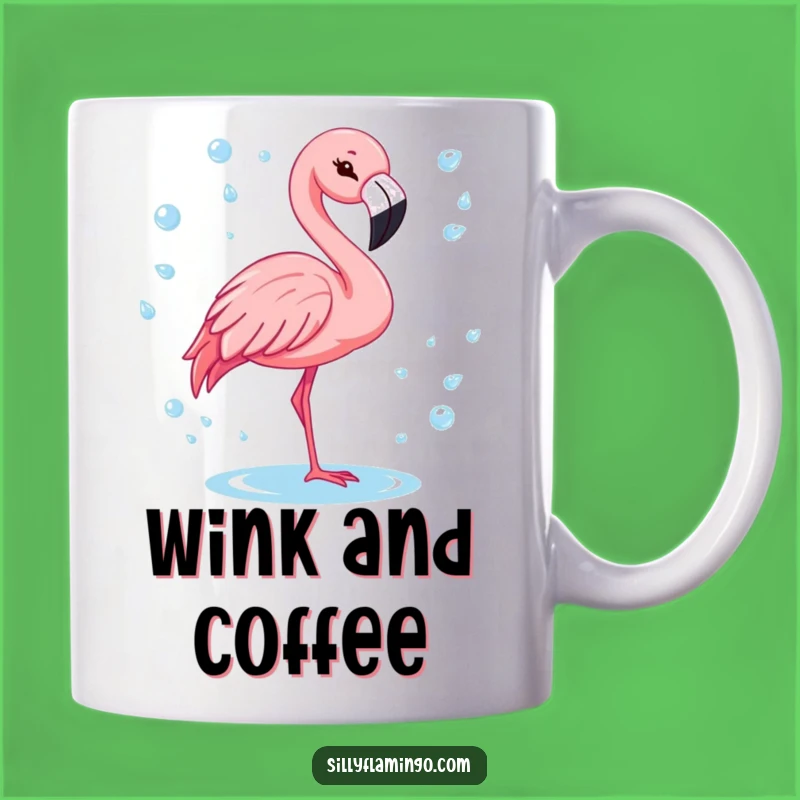 Funny Winking Flamingo Sparkling Water Mug: Refreshingly Humorous!