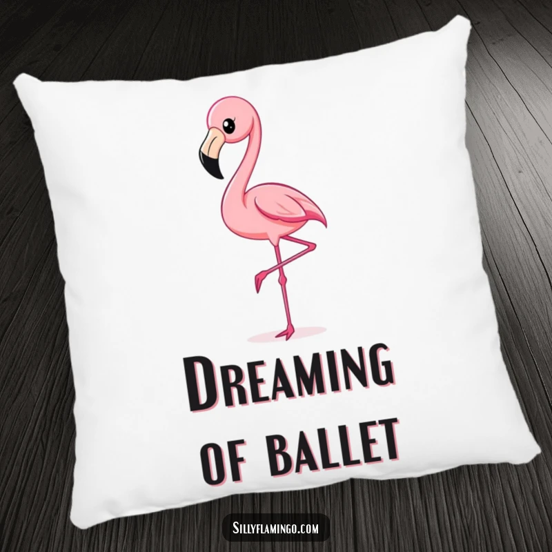 Funny Flamingo Kick Pillow featuring a flamingo's cheerful leg-kick, offering a soft and humorous tropical decor piece.