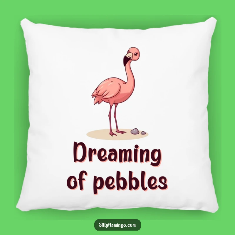 Funny Flamingo Pebble Toss Pillow: Comfy Cushion with Playful Design, Perfect Funny Gift