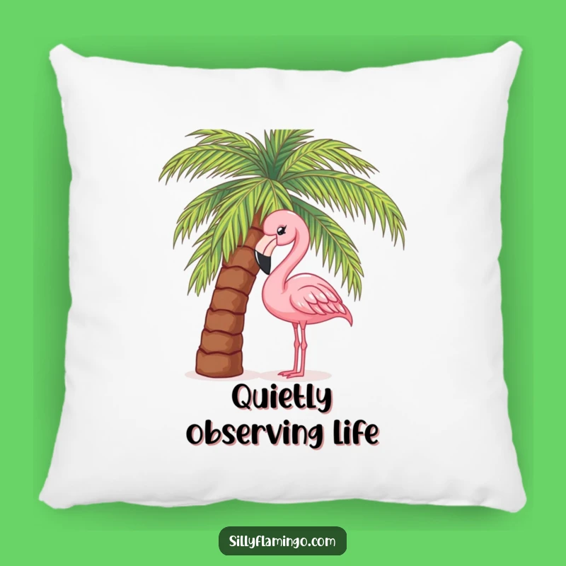 Funny Flamingo Accent Pillow - Cozy Tropical Bird Surprise Decor Gift