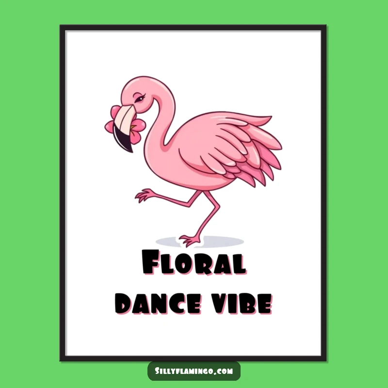 Funny Flamingo Dancing Digital Print: Instant Fiesta Art