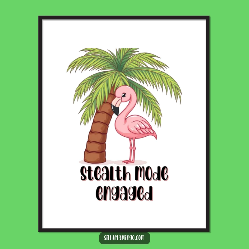 Funny Flamingo Digital Art - Tropical Peek Printable Wall Decor Gift