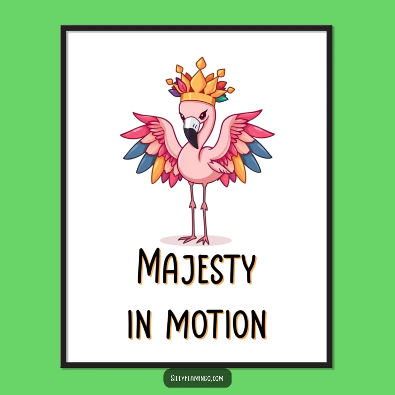 Funny Flamingo Feather Crown Digital Art: Instant Regal Laughter Download