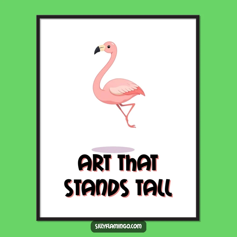 Funny Flamingo Long Legs Digital Art - Instant Whimsical Wall Decor