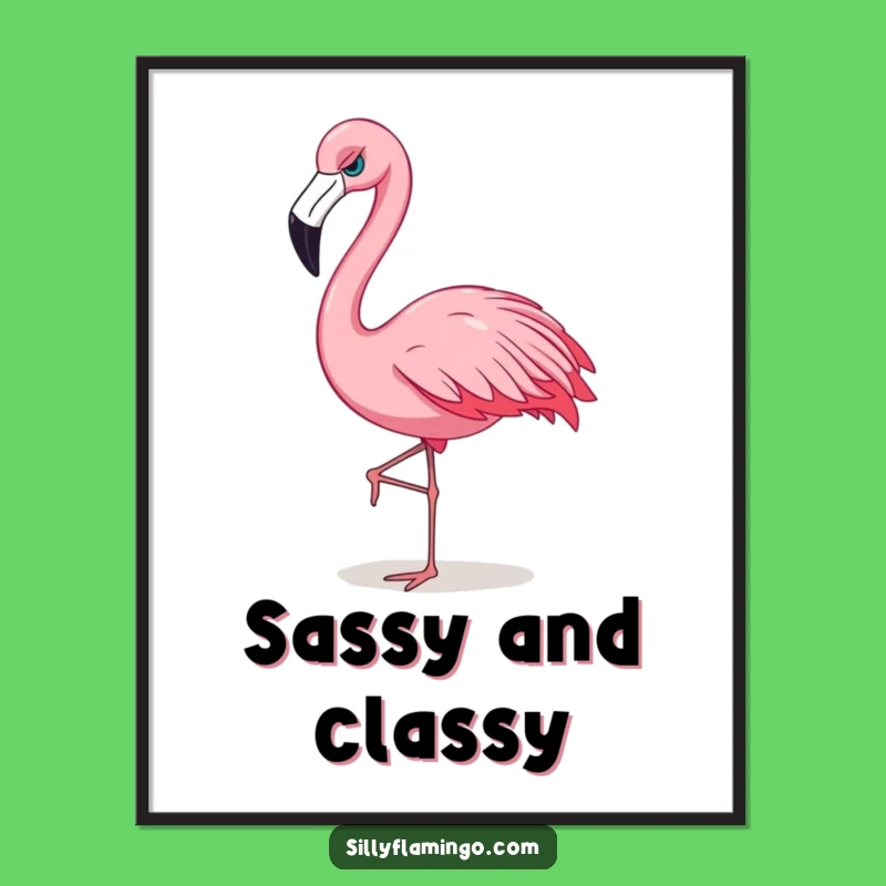 Funny Flamingo Sassy Digital Art: Attitude Decor, Instant Funny Gift
