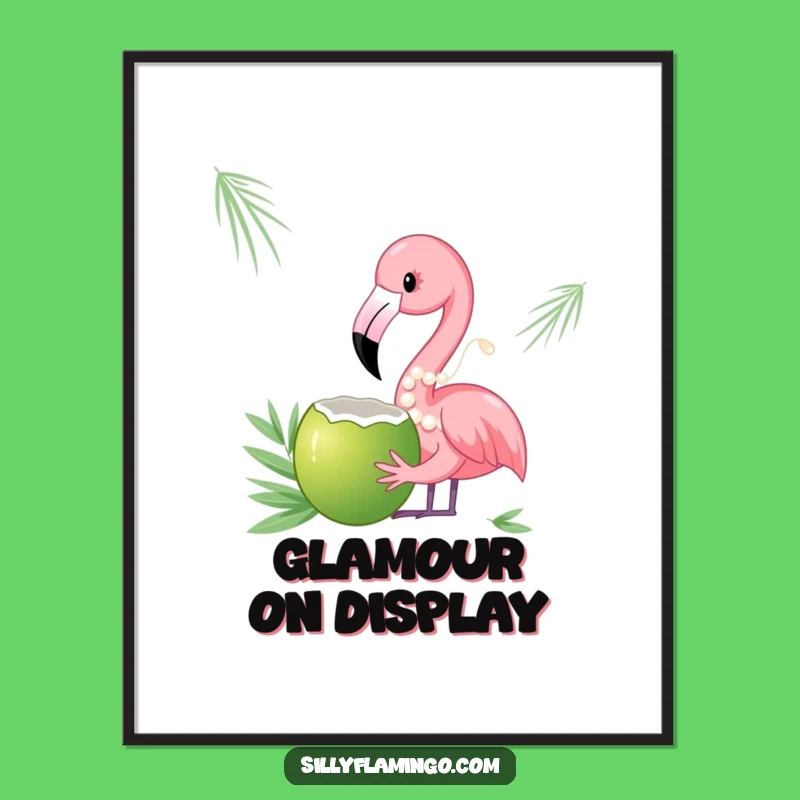Funny Pearl Flamingo Digital Art - Elegant Instant Decor
