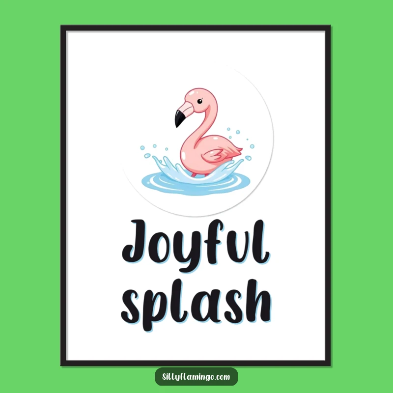 Funny Flamingo Splash Digital Art: Instant Hilarious Tropical Print Download
