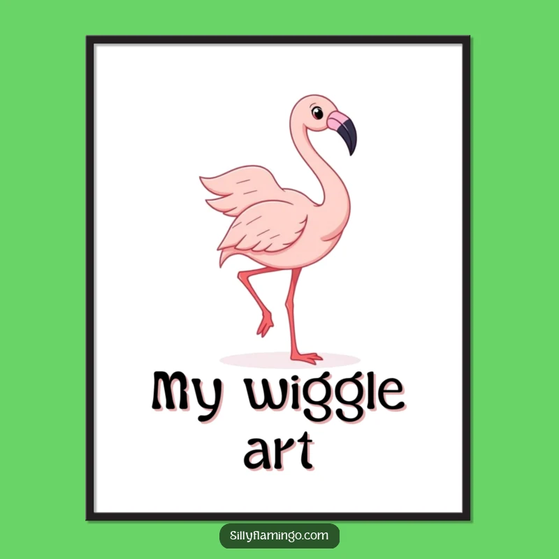 Funny Flamingo Digital Art - Silly Wiggle Dance Decor, Joyful Bird Gift