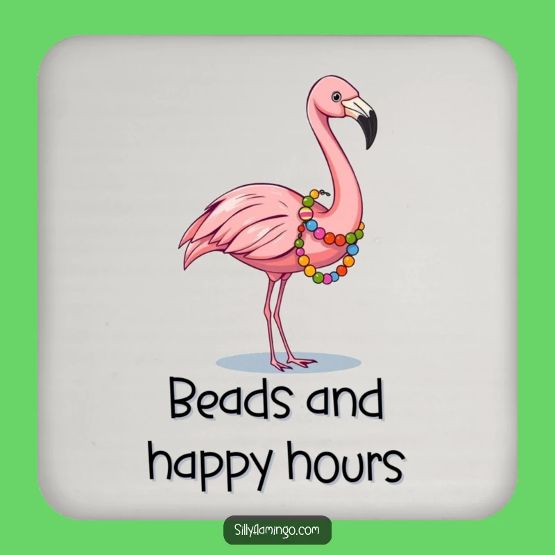 Funny Flamingo Coaster: Festive Protection with Beaded Bird, Unique Funny Gift
