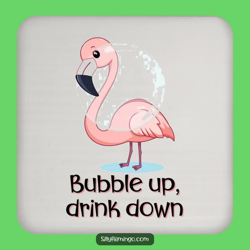 Funny Flamingo Bubble Coaster: Giant Attempt, Protect Surfaces, Gift