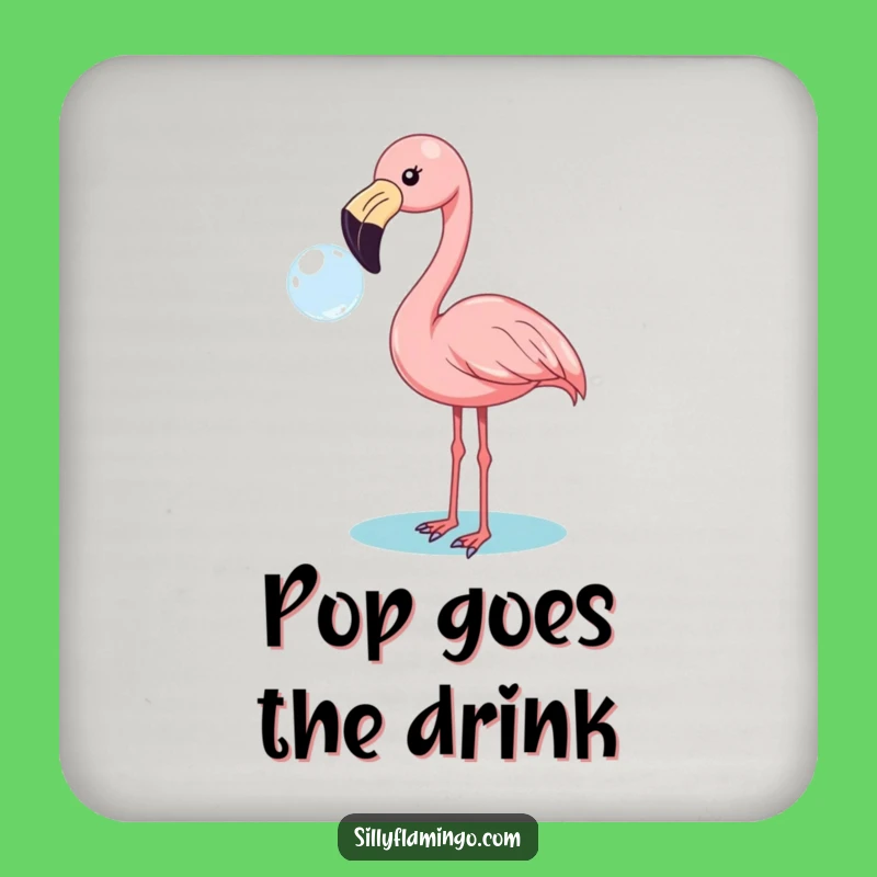 Funny Flamingo Bubble Blowing Drink Coaster: Cheerful Bird Protection, Perfect Funny Gift