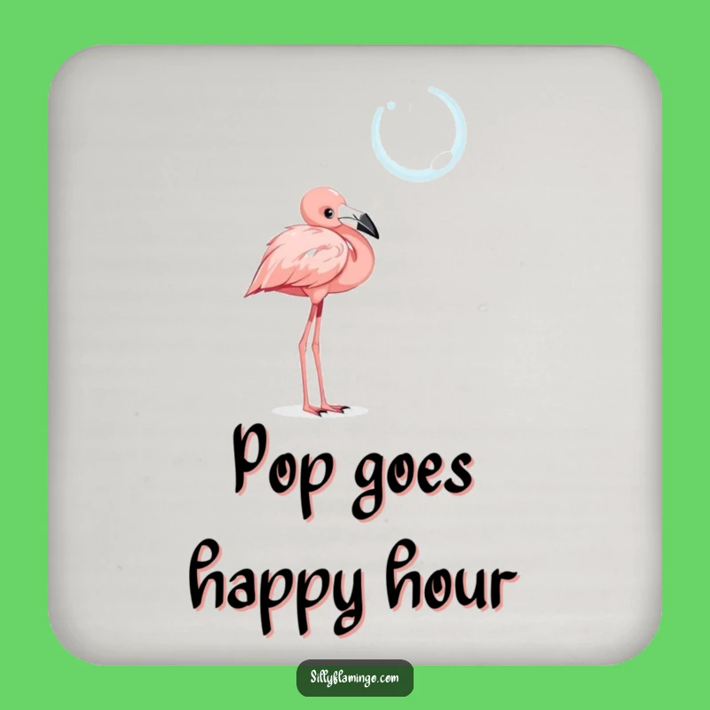 Funny Flamingo Coaster: Curious Bubble Gazing, Whimsical Protection Gift!
