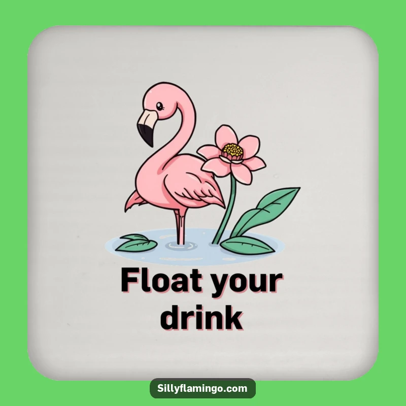 Funny Flamingo Flower Nudge Coasters: Protect Surfaces with Grace!