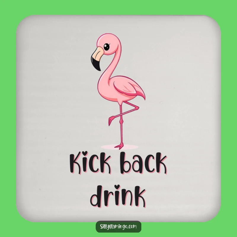 Funny Flamingo Kick Coasters (Set of 4): Hilarious Tropical Decor for Tables