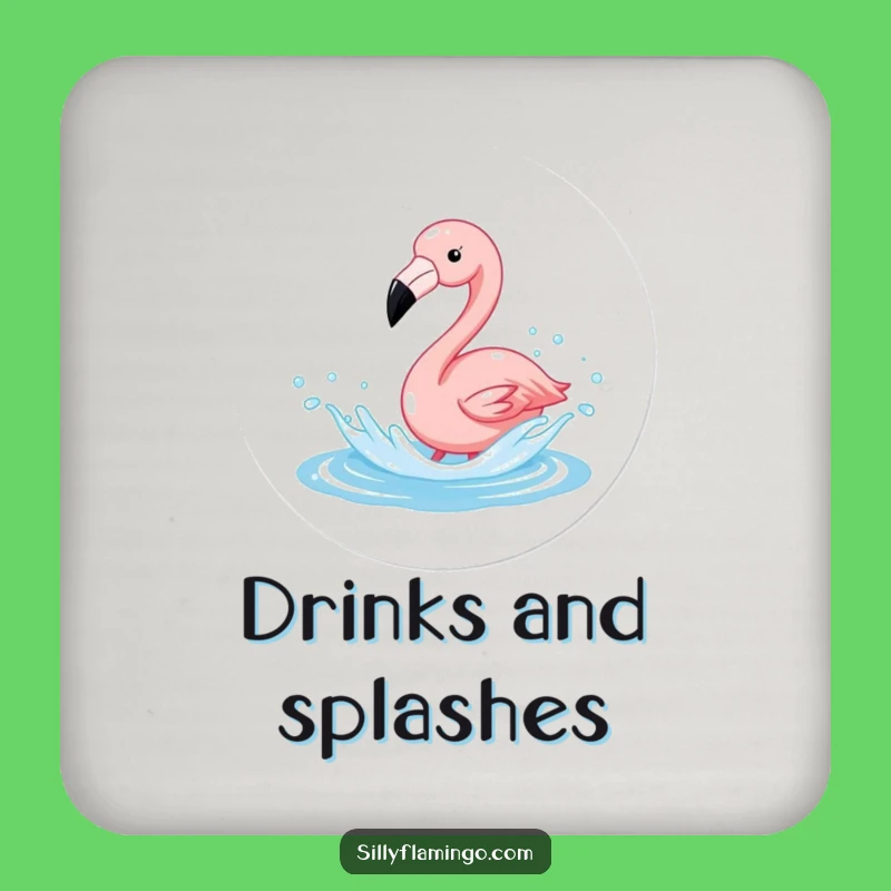 Funny Flamingo Splash Coasters (Set of 4): Hilarious Tropical Decor for Tables