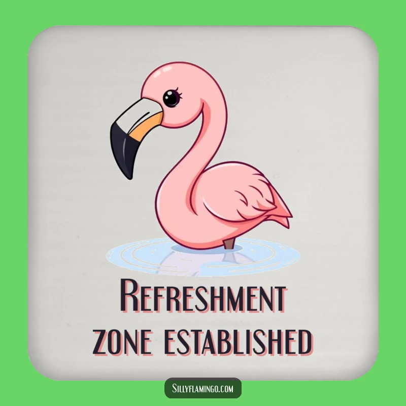 Funny Flamingo Water Dip Coaster: Happy Beak Flamingo Drink Saver