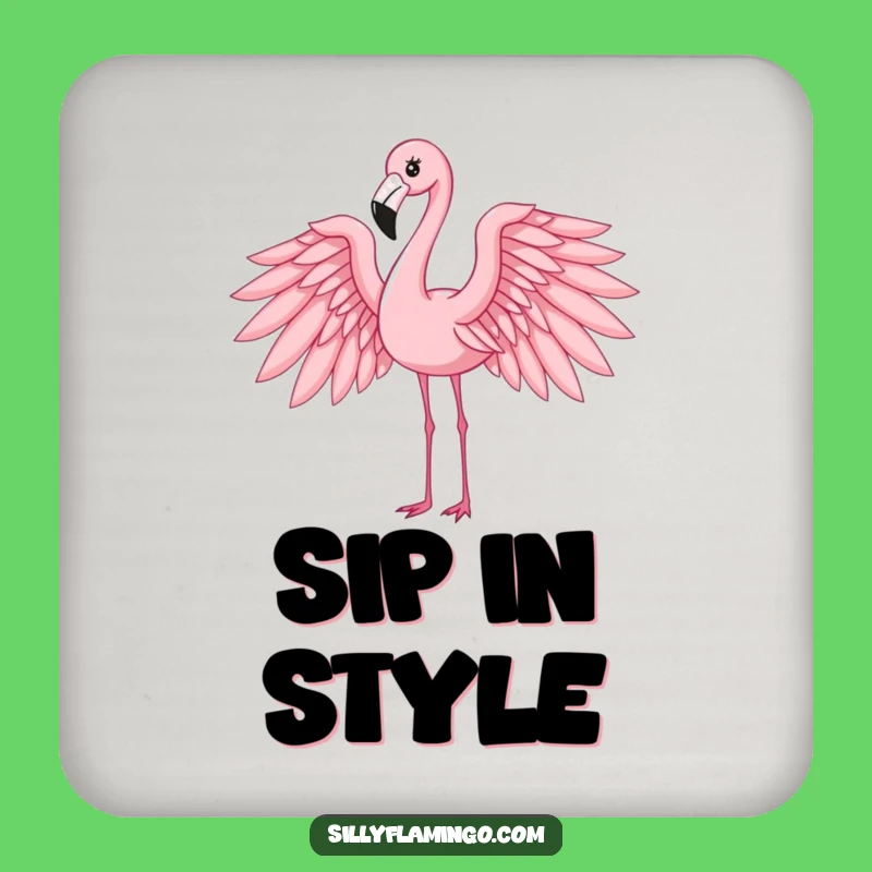 Funny Flamingo Wings Drink Coaster: Elegant Protection, Chic Funny Gift