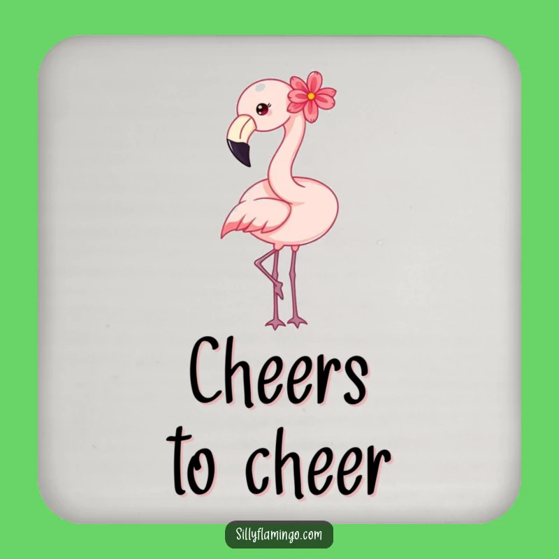 Happy Flamingo Drink Coaster: Floral Touch, Hilarious Protection for Surfaces