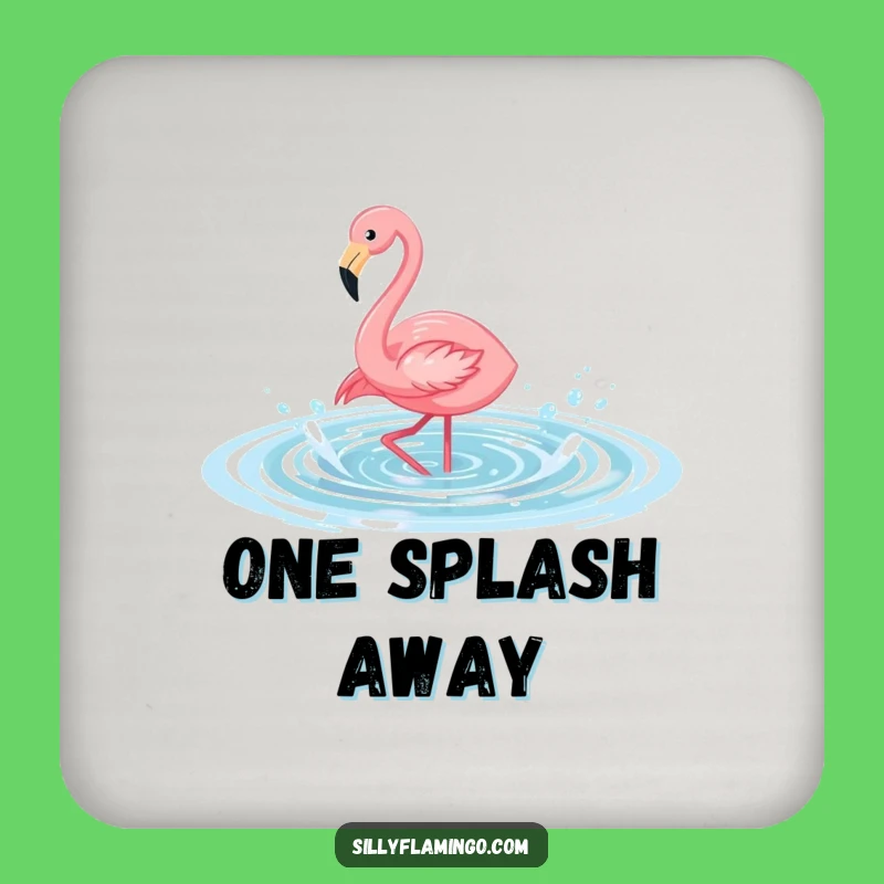 Funny Flamingo Pool Splash Coaster Set: Hilarious Table Protection, Perfect Gift