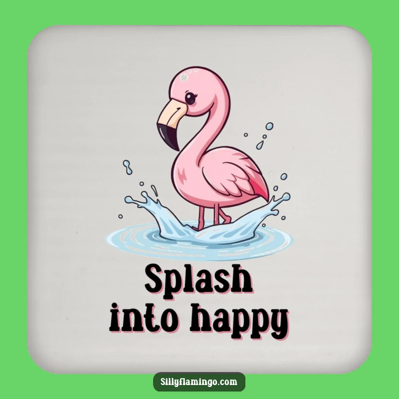 Funny Kawaii Flamingo Splashing Water Drink Coaster - Adorable Table Protector
