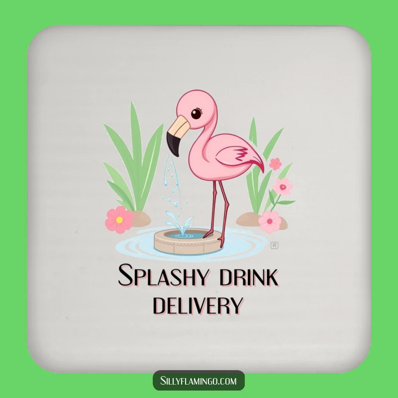 Funny Flamingo Water Spray Coaster: Protect with Playful Splashes
