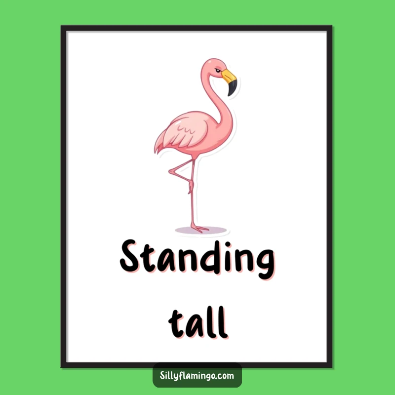 Funny Flamingo Balance Poster: Hilarious Wall Art Gift for Bird Lovers!