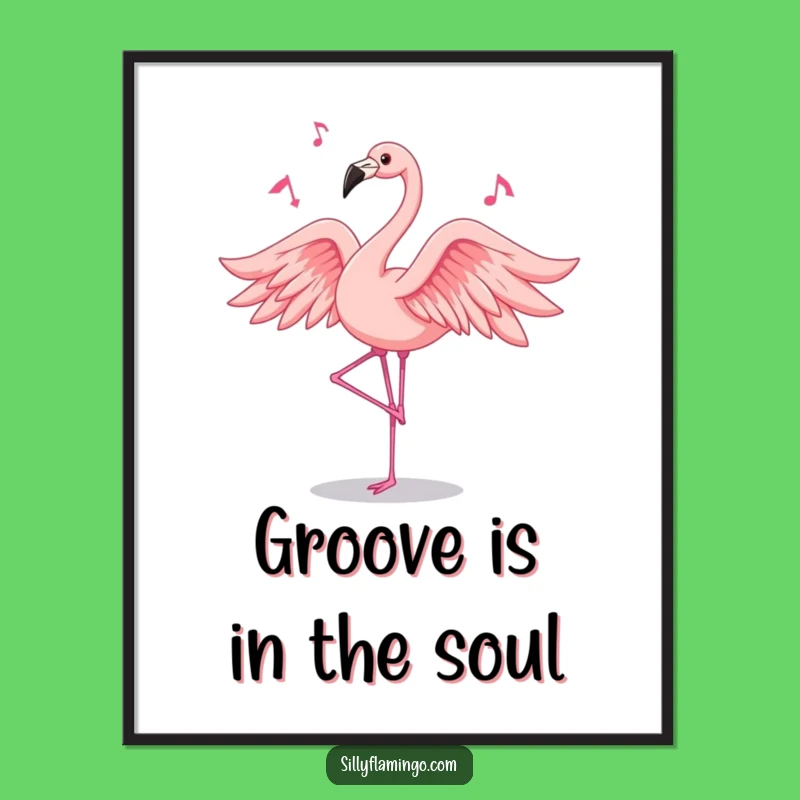 Funny Dancing Flamingo Poster: Pink Feather Dancer Art, Hilarious Decor, Perfect Gift