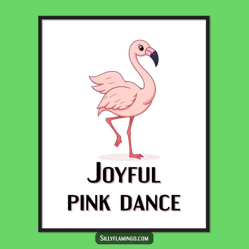 Funny Flamingo Poster - Silly Wiggle Dance Art, Joyful Bird Lover Decor Gift