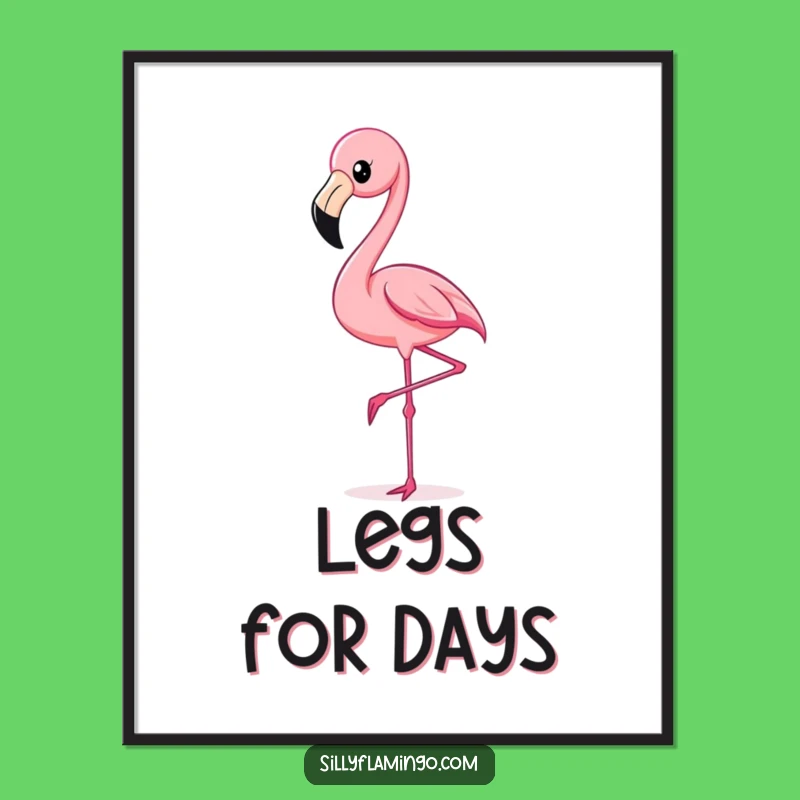 Funny Flamingo Kick Poster: Hilarious Tropical Bird Art for Vibrant Wall Decor