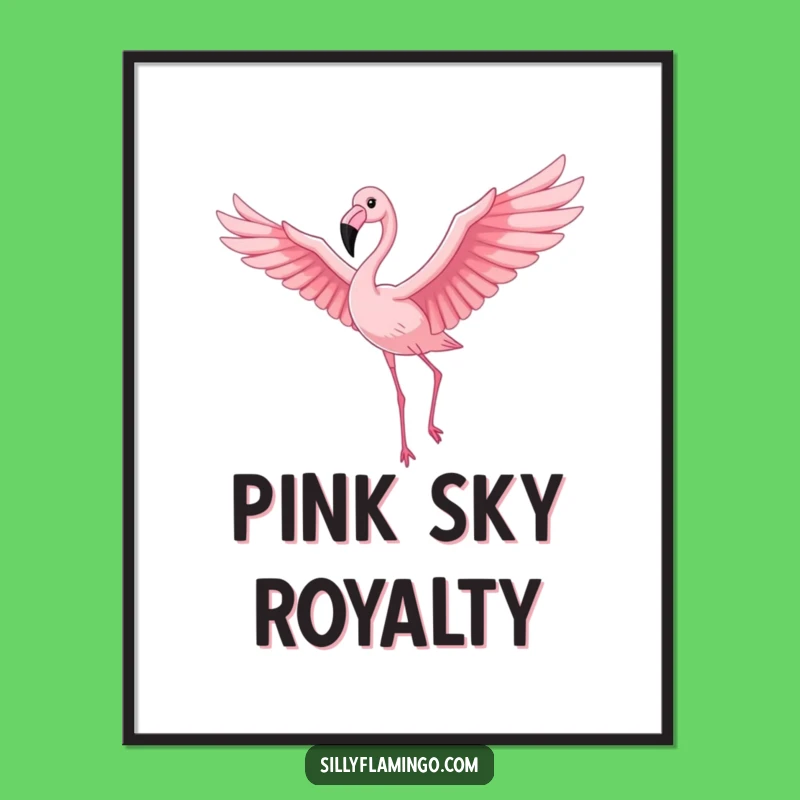 Funny Flamingo Poster: Proud Bird Soaring Gracefully, Vibrant Wall Art for a Cheerful Space