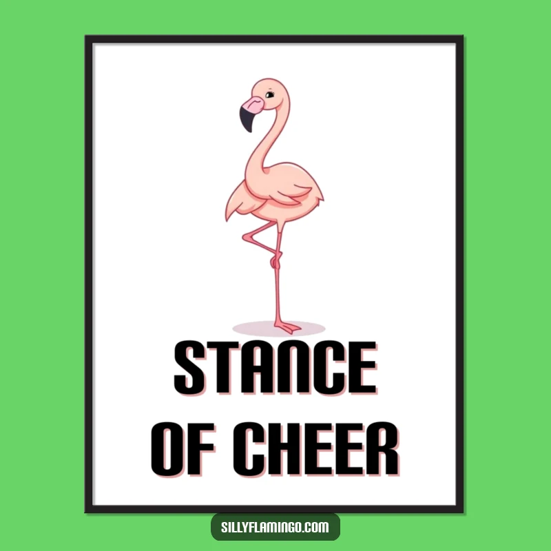 Funny Flamingo Balancing Poster: Elegant Art for a Cheerful Space