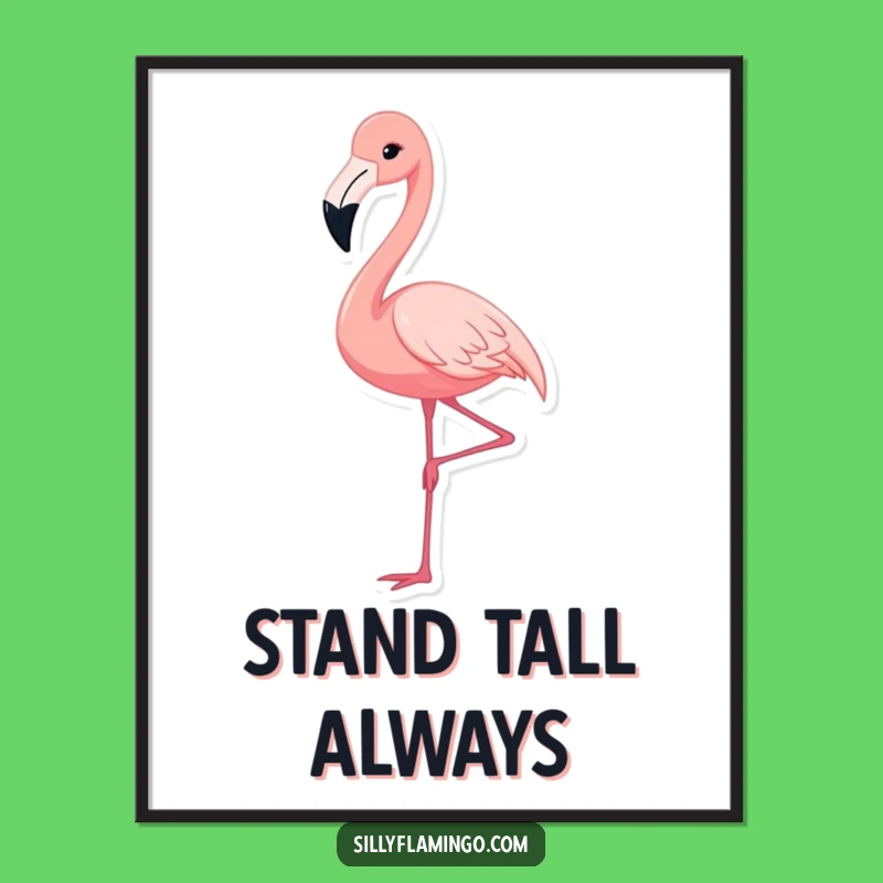 Funny Flamingo Poster: Graceful Leg Art, Perfect Whimsical Decor